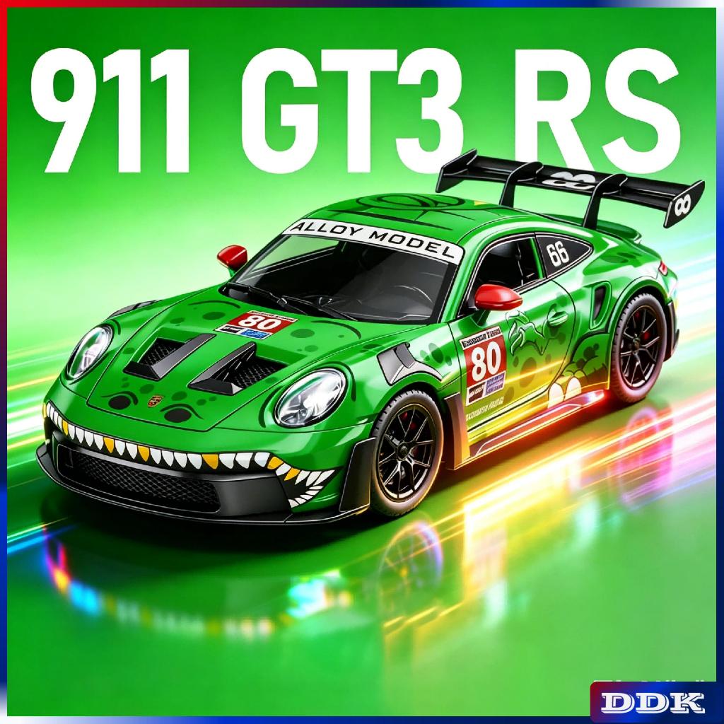 1:24 911 GT3 RSDiecastรุ่นของเล่นรถเสียงดึงกลับเด็กของขวัญเพื่อน
