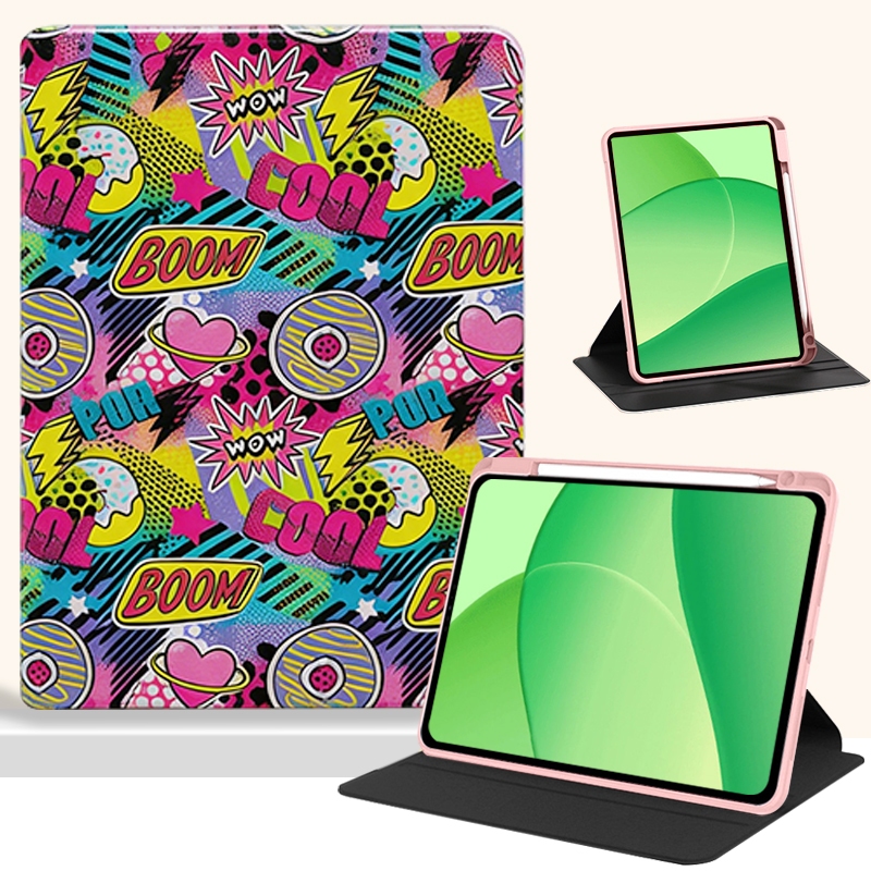 สําหรับ OPPO Pad SE11 OPD2417 OPD2420 OPD2419 2025 อะคริลิคการ์ตูนแท็บเล็ต 360° ขาตั้งหมุนได้และช่อง