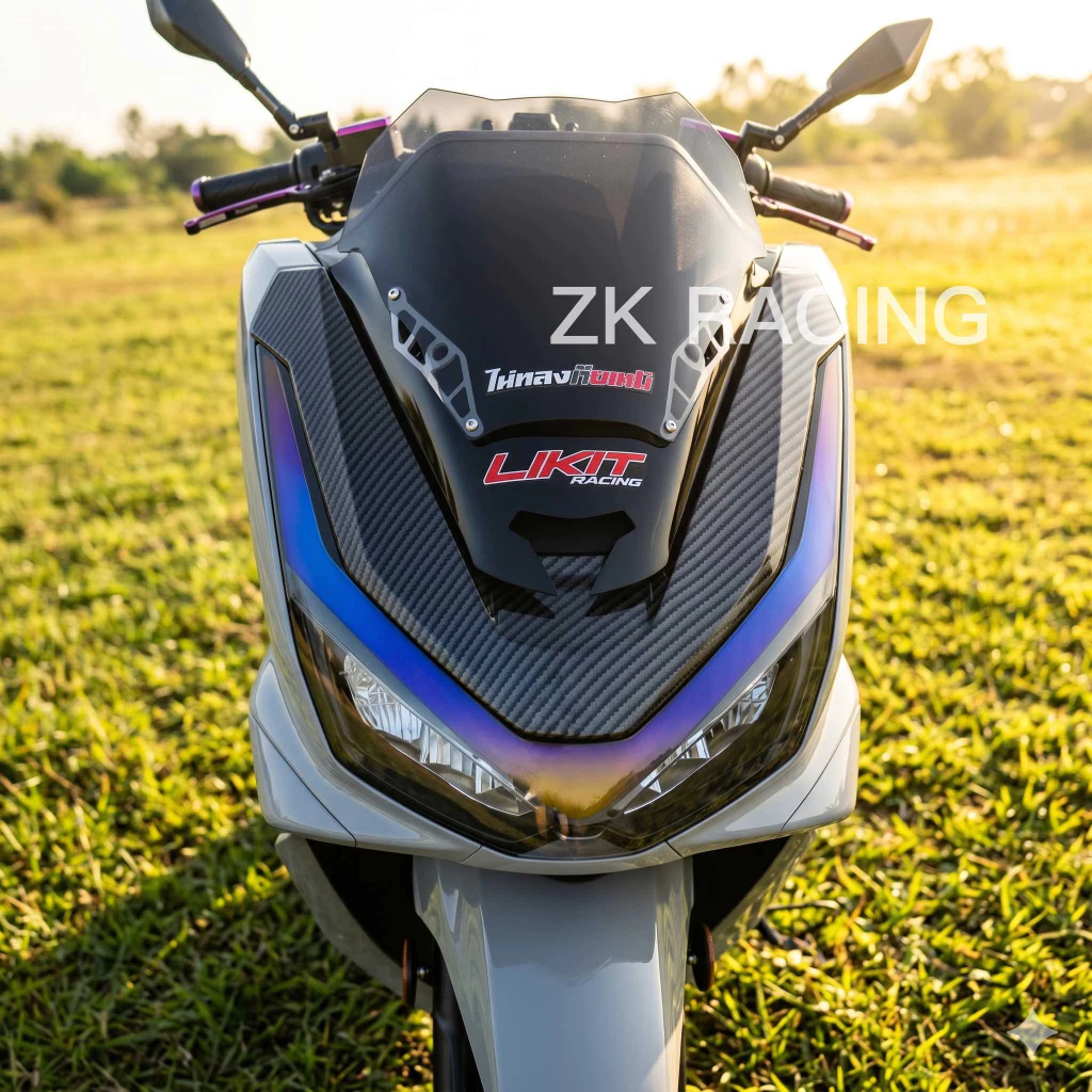 คิ้วไฟหน้า กรอบไฟหน้า ลายคาร์บอน Honda PCX160 2025-2026 thumbnail 3