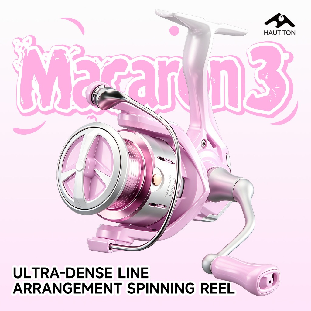 HATUTON Macaron Intensive Flat Line Spinning Wheel Long-Casting สายตกปลาล้อป้องกันการระเบิด Micro Object Lure 5+1 แบริ่ง