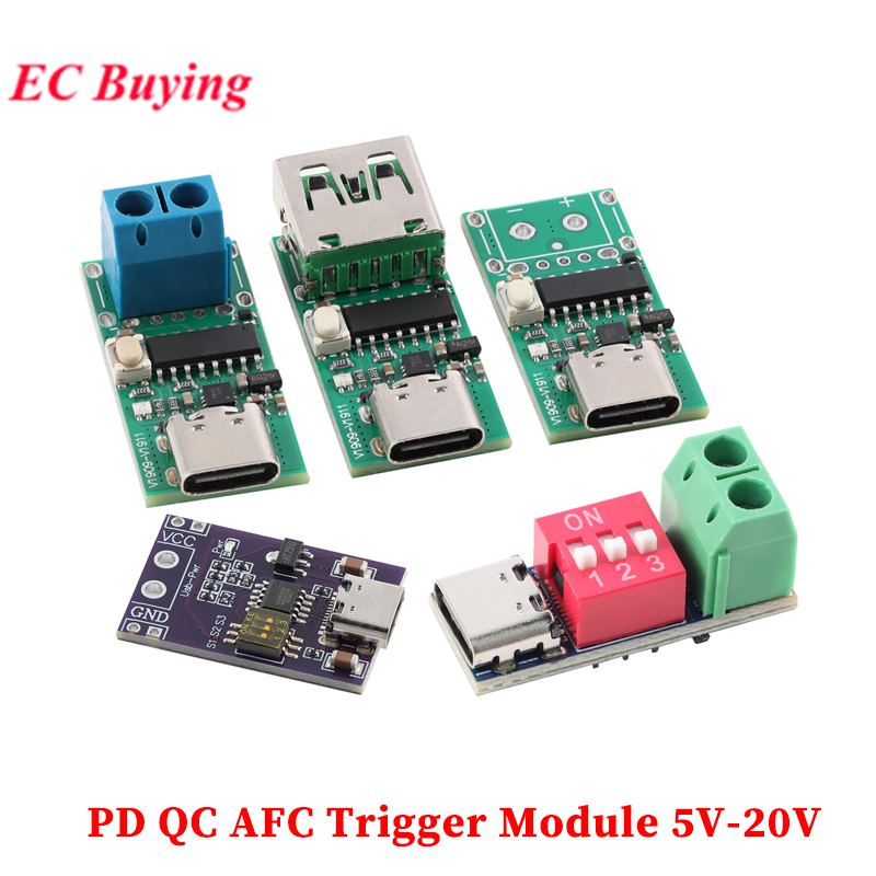 USB C PD QC AFC Fast Charge Trigger โมดูล PDSink PD2.0 PD3.0 ถึง DC 5V 9V 12V 15V 20V ปรับ