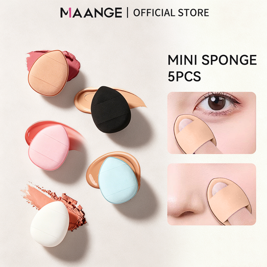 MAANGE พัฟฟองน้ํา ขนาดเล็ก พร้อมกล่องกันฝุ่น สําหรับคอนซีลเลอร์ แต่งหน้า 51561