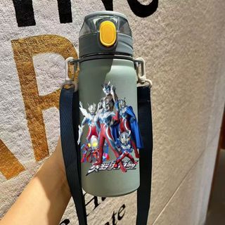 กระติกน้ําร้อน สเตนเลส 304 ลายการ์ตูนอุลตร้าแมน พร้อมหลอดดูด สําหรับเด็ก Ultraman