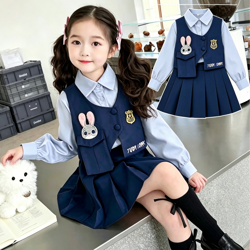 💕Judyชุด💕 เด็ก คอสเพลย์ ญี่ปุ่นJK ชุดเสื้อผ้าเด็ก 3 ชิ้น สำหรับเด็กน่ารัก