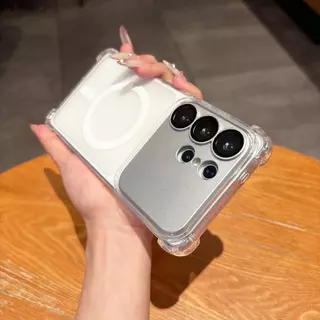 ฟิล์มเลนส์แบบถอดได้เคสโทรศัพท์ป้องกันรอยขีดข่วนแบบนุ่ม TPU ในตัวสําหรับ Samsung S26 Ultra, S25 Ultra, และ S24 Ultra