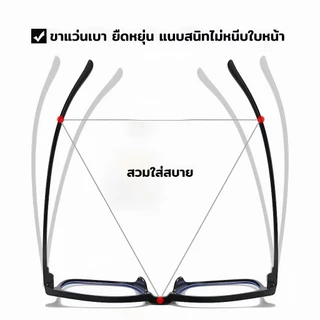 แว่นสายตายาว เลนส์ความคมชัดสูง กรองแสงสีฟ้า 100% ขาสปริง ใส่สบาย สำหรับผู้สูงอายุ 0° ถึง +400°