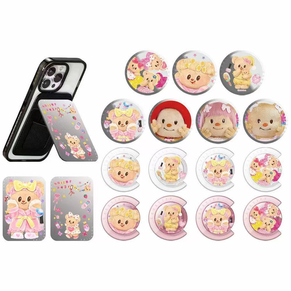 วงเล็บแม่เหล็ก Butter Bear Co-Branded ระเบิดที่สองพับแบบพกพา c-Type ถุงลมนิรภัยวงเล็บแม่เหล็ก Niche Creative Lazy Handy เครื่องมือวงเล็บโทรศัพท์มือถือที่ไม่ซ้ํากันแฟชั่น Mag