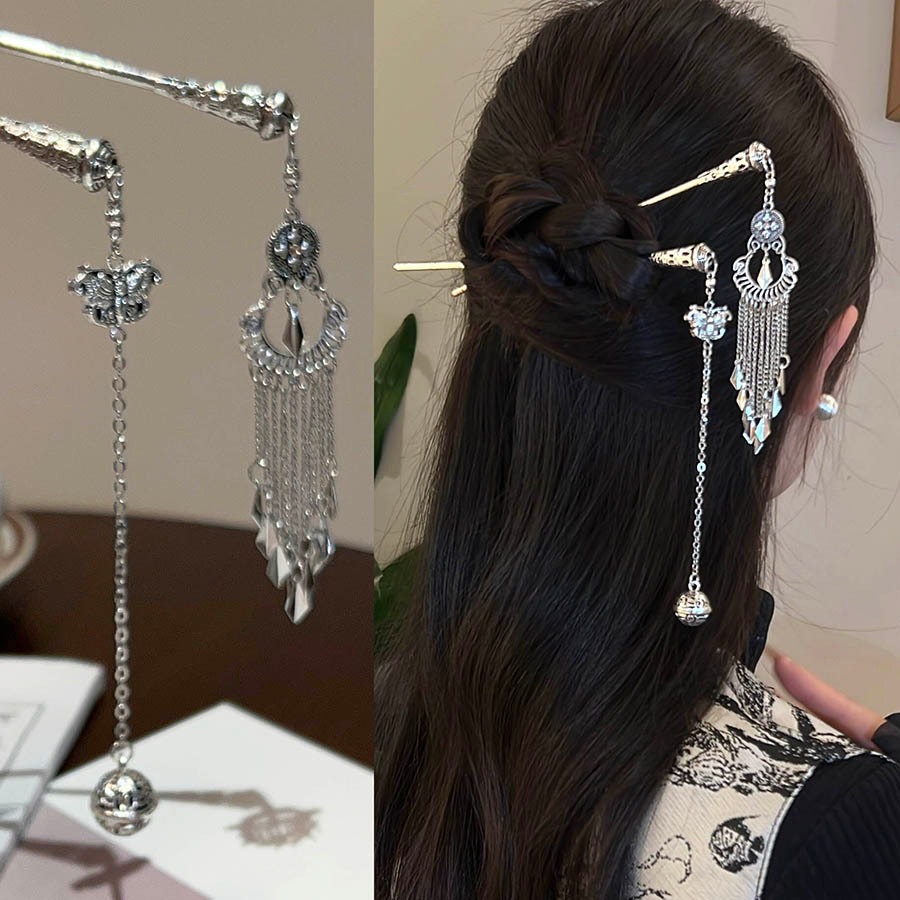 ใหม่จีน Retro Bell พู่ Hairpin โบราณม้วนผมอารมณ์ Elegant แฟชั่นอุปกรณ์เสริมผม