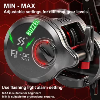 Sougayilang Baitcasting Casting Fishing Reel 20KG ลากสูงสุด 5 + 1BB/4 + 1BB ตลับลูกปืน 7.2:1 อัตราทดเกียร์ความเร็วสูงพร้อมซ้าย/ขวามือสีดําของขวัญสําหรับครอบครัวหรือเพื่อน