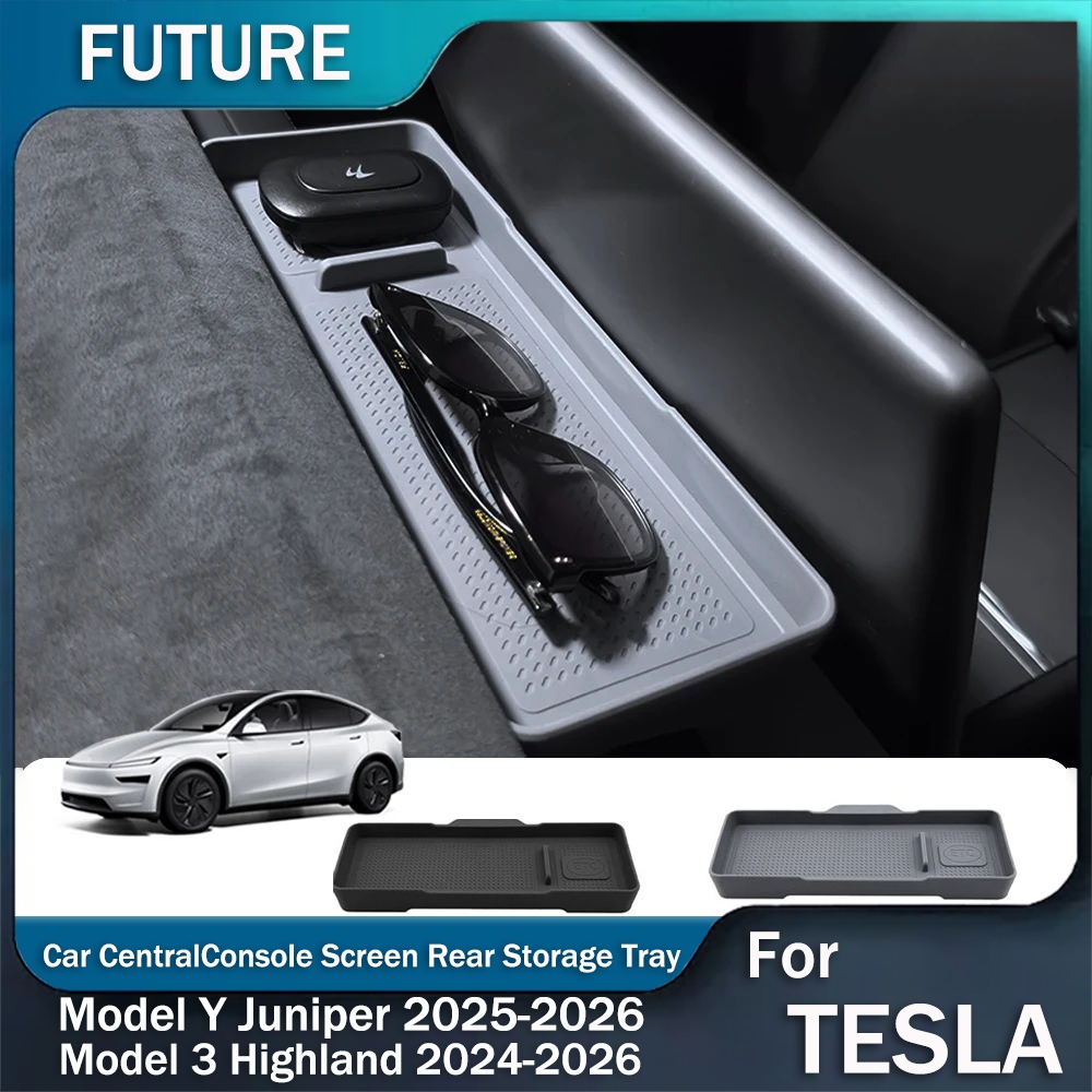 สําหรับ Tesla รุ่น 3 Highland รุ่น Y Juniper เปิดตัว 2026 2025 Central Control หน้าจอด้านหลังถาดแดชบอร์ดกล่องเก็บฝาครอบ