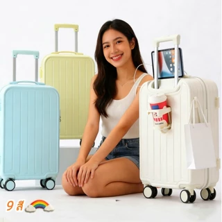 กระเป๋าเดินทางล้อลาก 20/26นิ้ว ฟังก์ชั่นการชาร์จ USB กระเป๋าเดินทาง การเดินทางไปต่างประเทศ luggage
