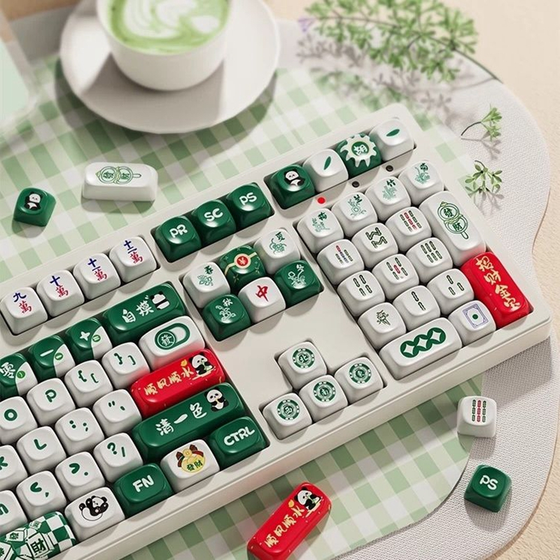 Keycap เฉพาะ ส่วนบุคคลน่ารัก Mahjong Keycaps MOA โปรไฟล์ PBT ระเหิดสําหรับ DIY ที่กําหนดเองคีย์บอร์ด