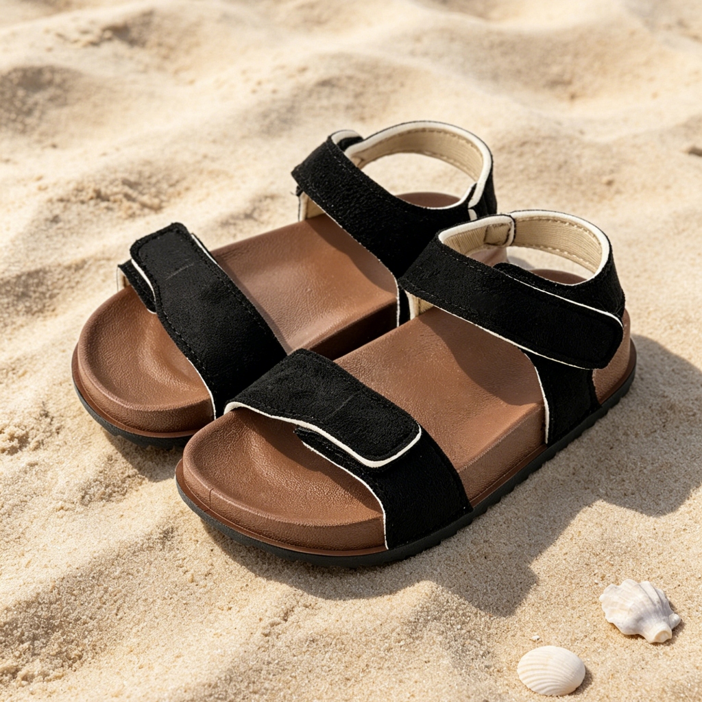 Boys Double-Strap Velcro Sandals กันลื่นแฟชั่น