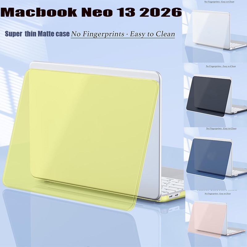 เคสเคลือบ/คริสตัลบางเฉียบสําหรับ Macbook NEO 13 2026 Pro Air13 M5 M4 M3 M2 M1 คสเปลือกแข็งพลาสติก แล็ปท็อปป้องกันอุปกรณ์เสริม