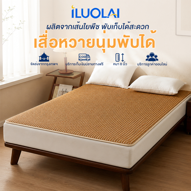 ILUOLAI Topper (3ft/5ft/6ft) - ม้วนได้ ไร้เฝือก และกันไรฝุ่น