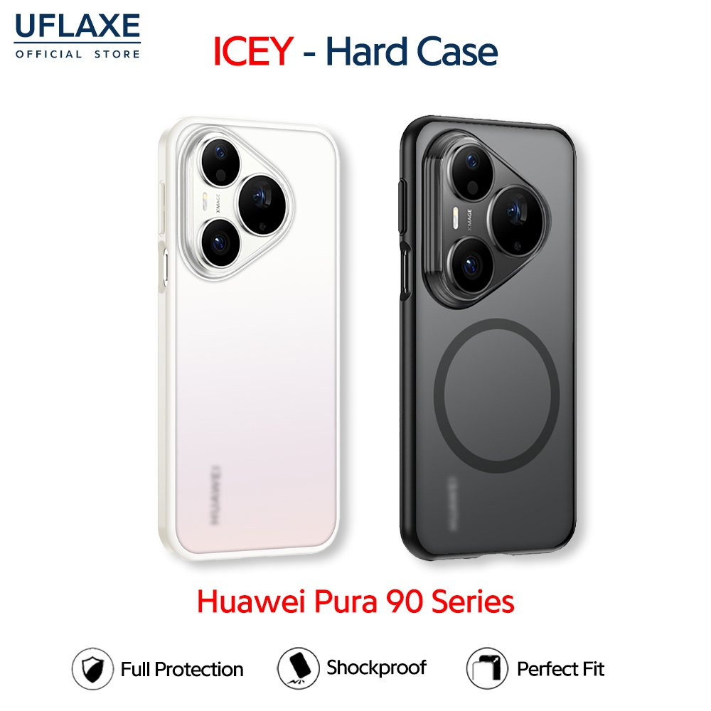 UFLAXE ICEY - เคส Huawei Pura 90 / Pura 90 Pro / Pura 90 Ultra - เคสแข็งกันกระแทกด้าน เคสโทรศัพท์บางเฉียบป้องกันรอยนิ้วมือ