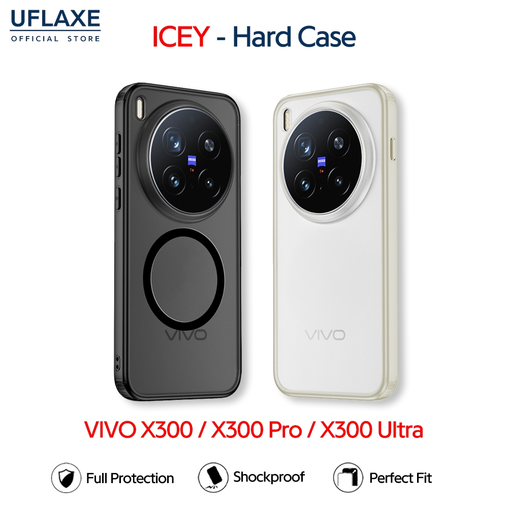UFLAXE ICEY - เคส VIVO X300 / X300 Pro / X300S / X300 Ultra - เคสแข็งกันกระแทกด้าน เคสโทรศัพท์บางเฉียบป้องกันรอยนิ้วมือ