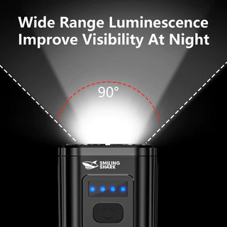 LUMINOUS ART QXD414 ไฟจักรยาน 2*T6 3000L Superbright 5 โหมด Type-C ไฟจักรยานแบบชาร์จไฟได้พร้อมแบตเตอรี่ Status Light กันน้ําสําหรับขี่จักรยานกลางคืน