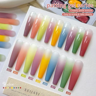 XEIJAYI-Matcha Green Gel Nail Polish, แพทเบาๆเพื่อสร้างผลไล่ระดับ, เหมาะสําหรับ DIY มาก