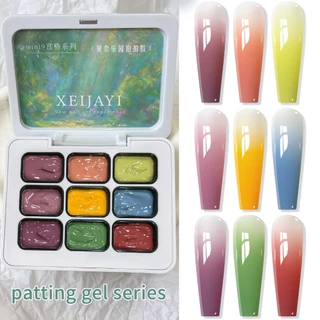 XEIJAYI-Matcha Green Gel Nail Polish, แพทเบาๆเพื่อสร้างผลไล่ระดับ, เหมาะสําหรับ DIY มาก