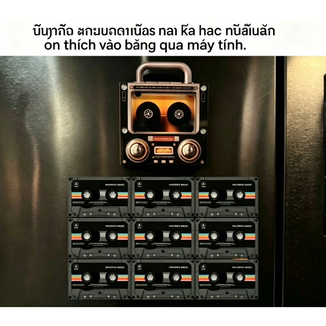 JAY CHOU NFC Cassette Music แม่เหล็กติดตู้เย็น Vintage Wireless Audio Player ปรับแต่งเพลงภาพถ่ายของขวัญวันเกิดที่สร้างสรรค์