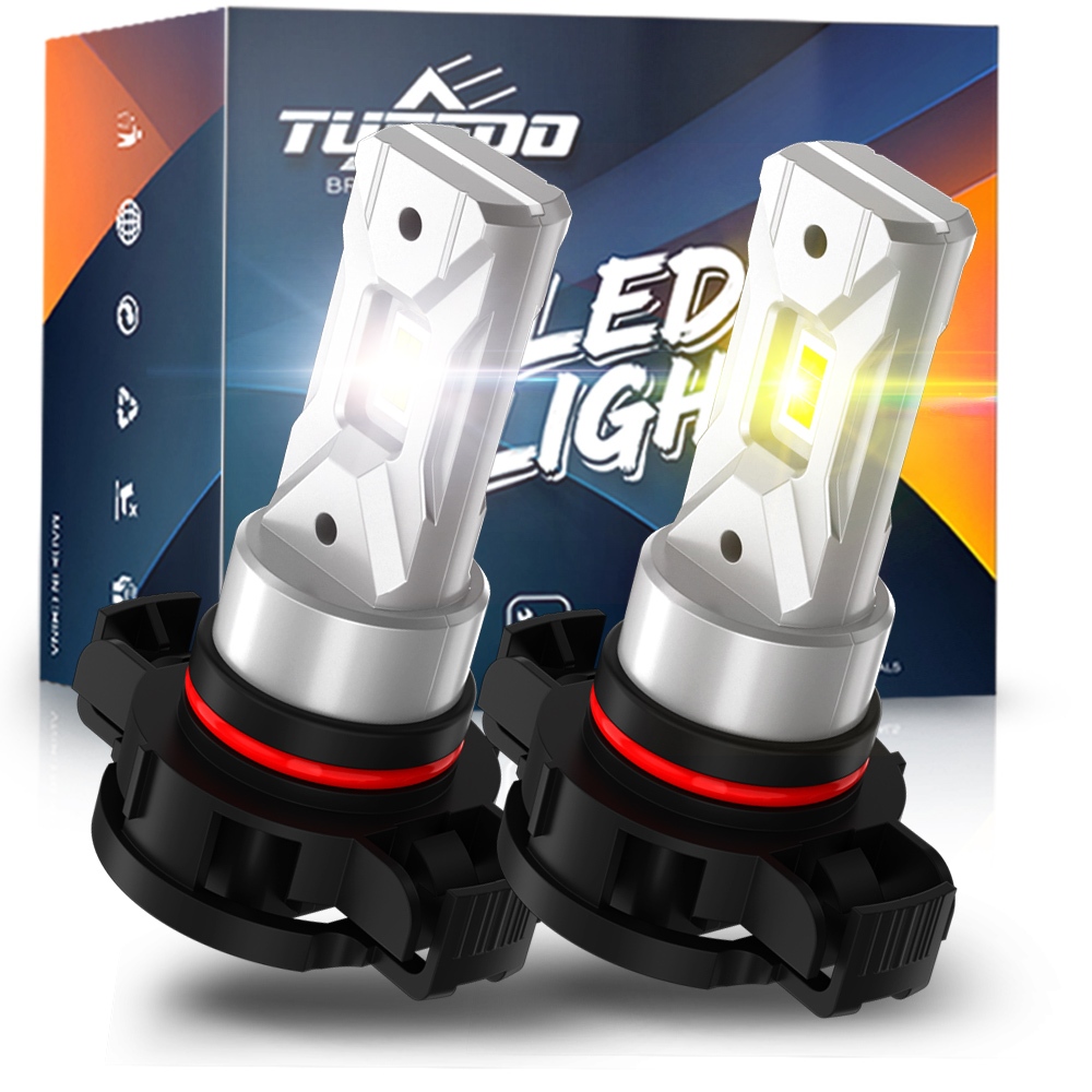 TUFFOO 1 คู่ PSX24W/5202/12276/H16(EU) หลอดไฟ LED หมอก - 6000K สีขาว / 3000K สีเหลืองทอง