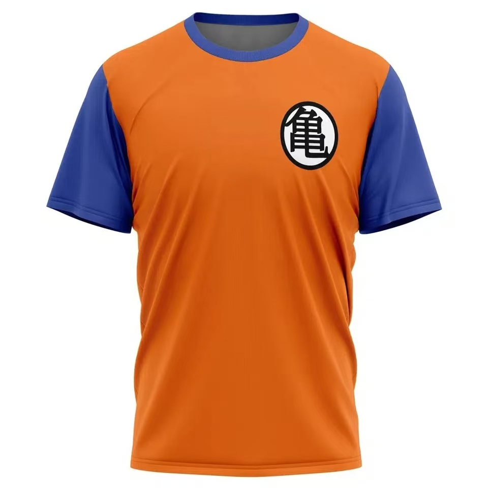 Dragon Ball Z Son Goku Kame สัญลักษณ์เสื้อยืดผู้ชายผู้หญิงอะนิเมะคอสเพลย์สีส้มสีฟ้าแขนสั้น Tee Casual Streetwear