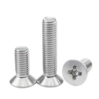 A&D M3 M4 SUS304 สแตนเลสสตีล Phillips Countersunk สกรูหัวแบน, ด้ายหยาบ GB819 สกรูหัวแฉกแบน