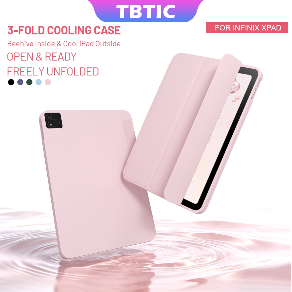 TBTIC เคส PU นุ่ม พับเป็นขาตั้งได้ Auto Wake/Sleep สำหรับ Infinix XPAD 20 2025 / XPAD 11 นิ้ว 2024