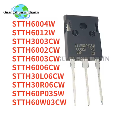 5ชิ้น/ STTH6003CW STTH6003 STTH3003CW STTH60P03SW STTH6002CW STTH6006CW STTH60W03CW STTH30R06CW STTH