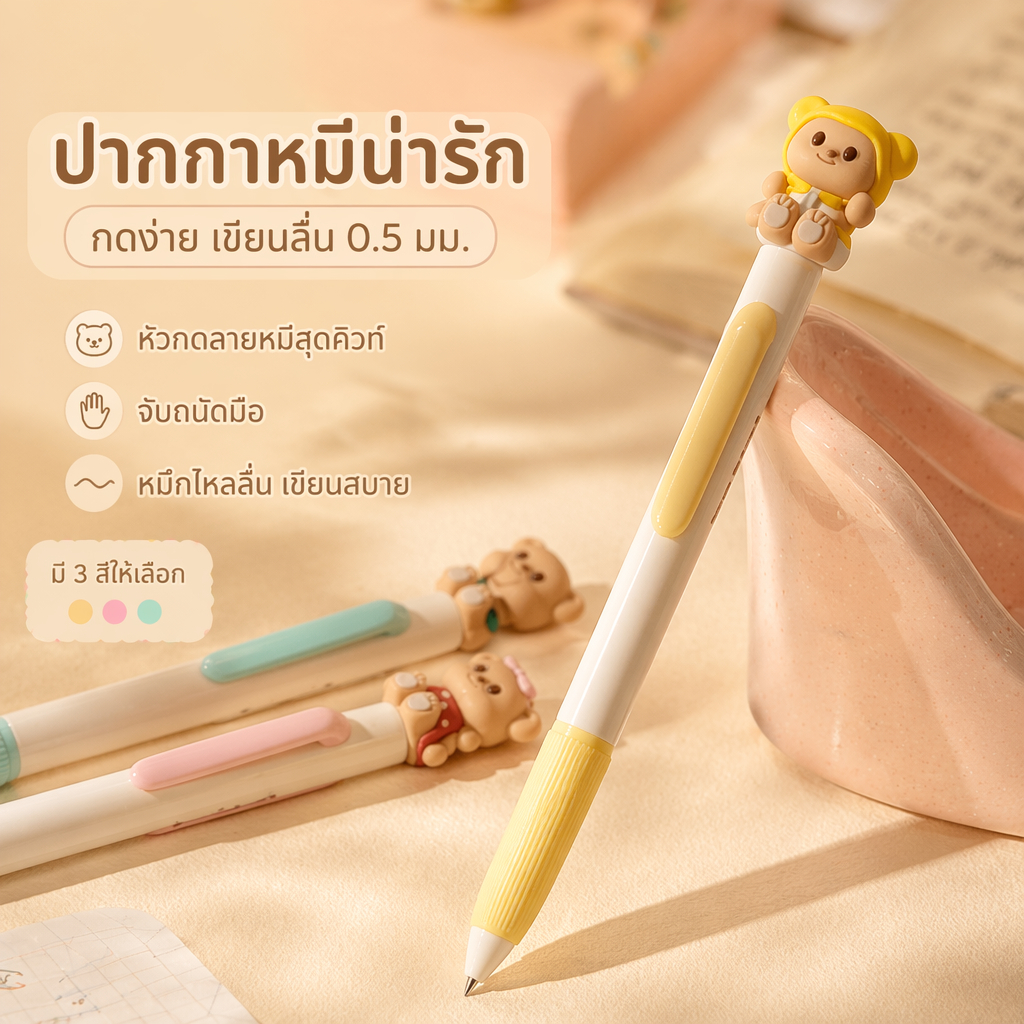 [Aria] ปากกาเจลข้อต่อหมีเนยเดลี่