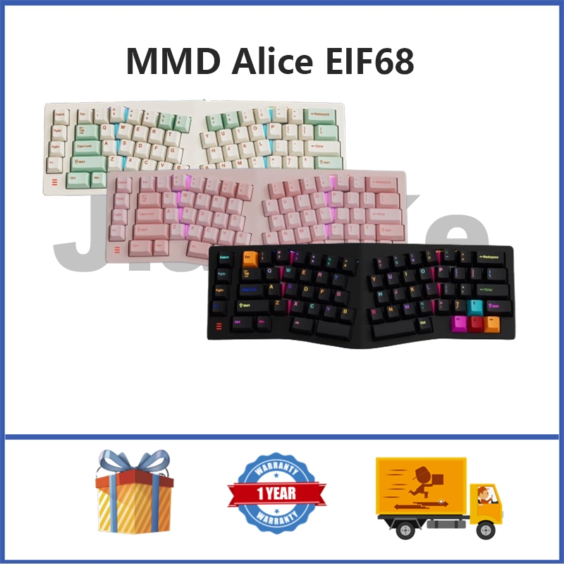 MMD Alice EIF68 คีย์บอร์ดไร้สาย 65% RBG VIA คีย์บอร์ดไร้สาย
