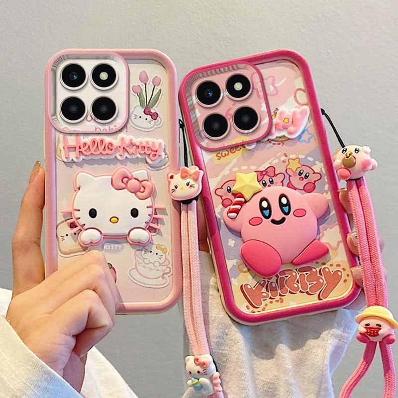 เคสโทรศัพท์กันกระแทกความงามสไตล์สุภาพสตรีพร้อมเชือกเส้นเล็กเหมาะสําหรับ Honor x5d x6d x7d x7c x6c x5