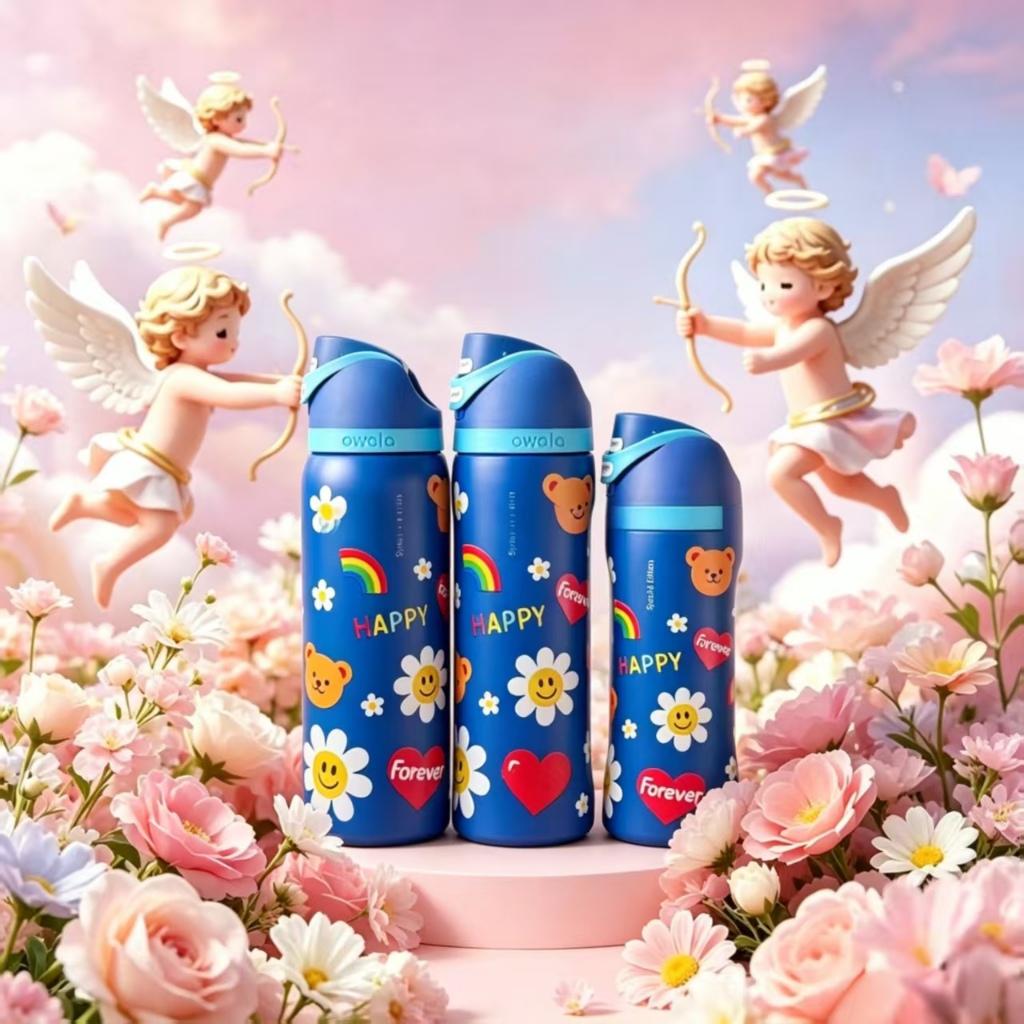 แก้วเก็บความเย็น รุ่นเดียวกัน Owala FreeSip 32oz สแตนเลส 304 มีหลอดดื่ม มีหูจับ กันรั่ว ฉนวนร้อน-เย็น 24ชั่วโมง ของแท้ 100%