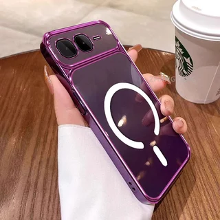 เคสสําหรับ infinix Smart 10 Plus เคสโทรศัพท์หน้าต่างขนาดใหญ่ซิลิโคนใสขั้นสูงพร้อมการออกแบบวงแหวนแม่เหล็กใหม่ความงาม