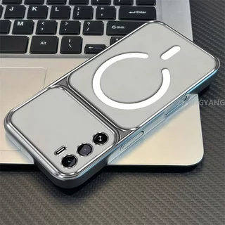 สําหรับRealme C71 4G C75 4G C75X 4Gขั้นสูงซิลิโคนใสเคสโทรศัพท์หน้าต่างขนาดใหญ่ที่มีความงามใหม่การออกแบบแหวนแม่เหล็ก