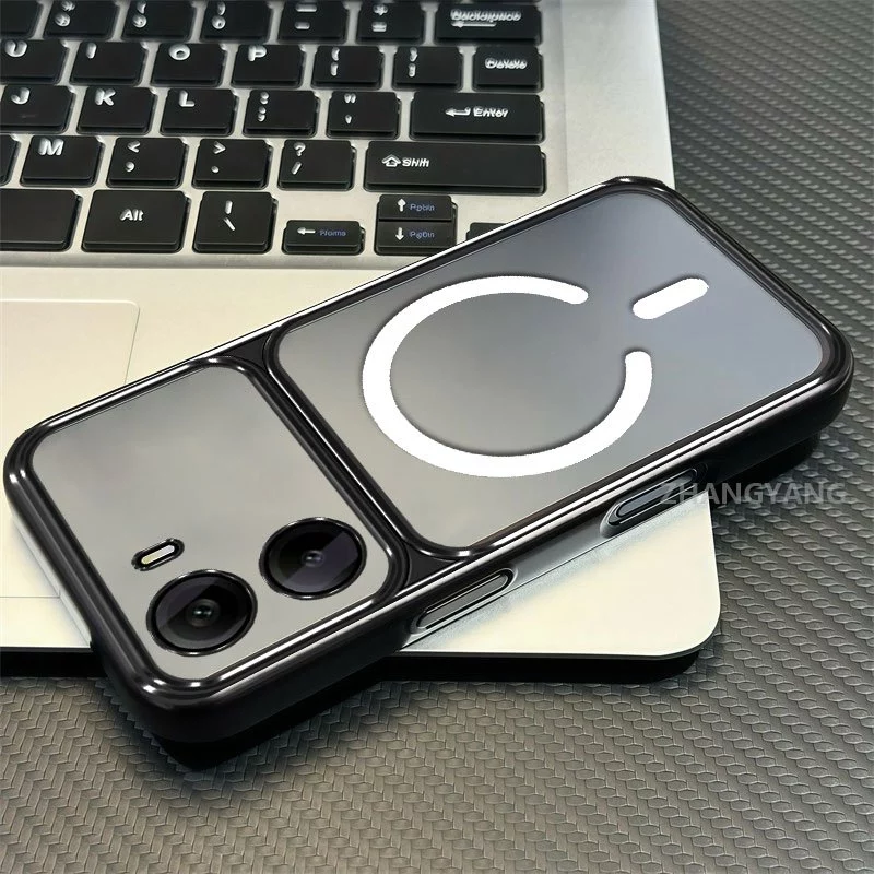 เคสสําหรับ POCO M7 4G เคสโทรศัพท์หน้าต่างขนาดใหญ่ซิลิโคนใสขั้นสูงพร้อมการออกแบบวงแหวนแม่เหล็กใหม่ความงาม