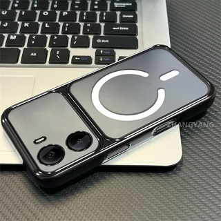 เคสสําหรับ POCO M7 4G เคสโทรศัพท์หน้าต่างขนาดใหญ่ซิลิโคนใสขั้นสูงพร้อมการออกแบบวงแหวนแม่เหล็กใหม่ความงาม