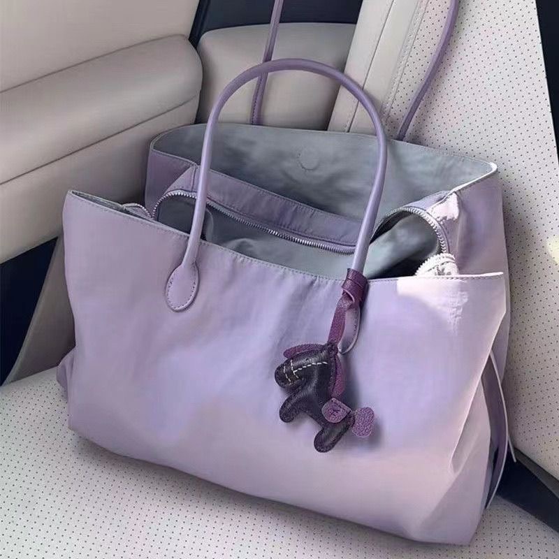 สไตล์เกาหลีสีเทาสีเหลืองสีคมชัดหลายช่องกระเป๋าขนาดใหญ่-ความจุ Tote Bag All-Match Com