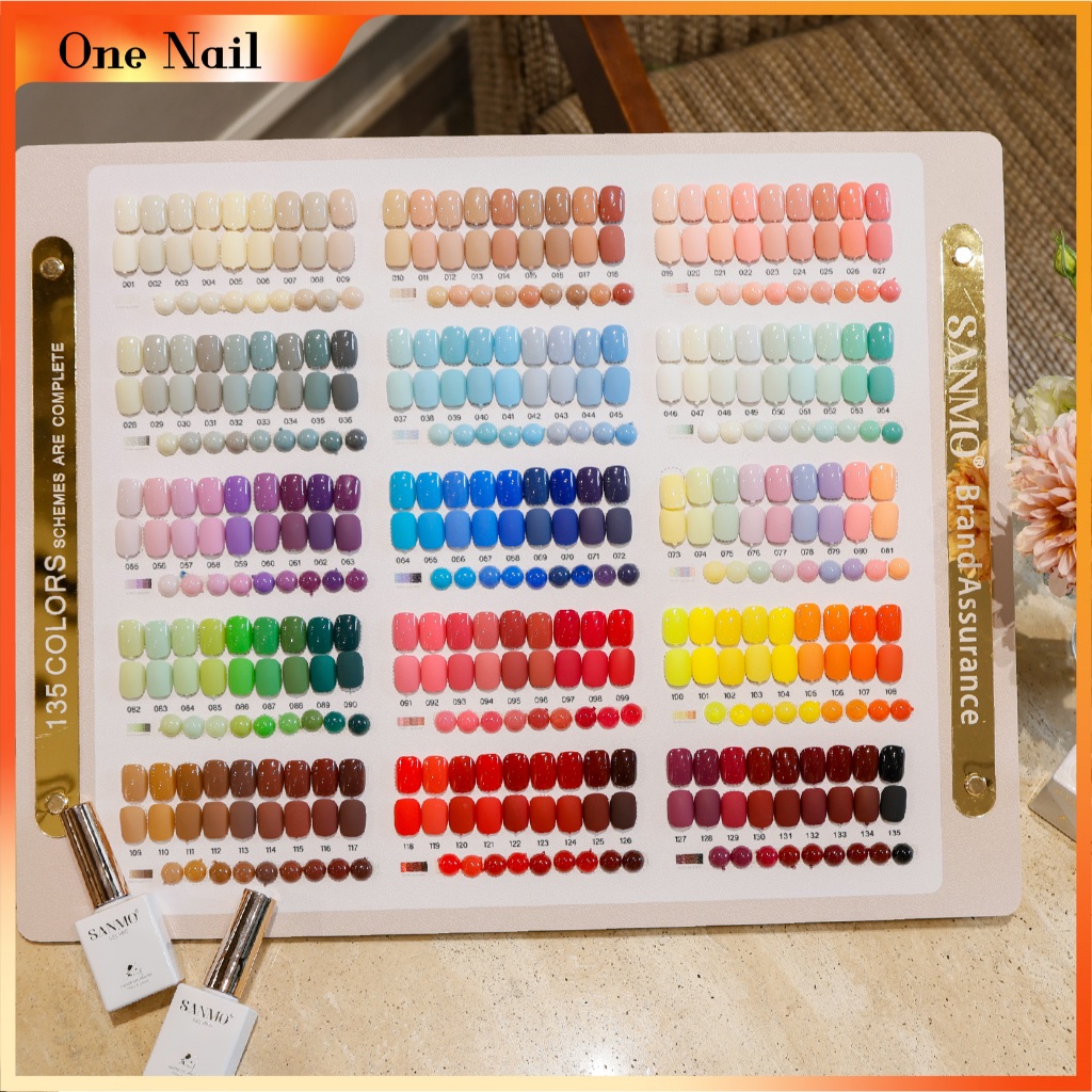 เตรียมจัดส่ง✅✅,,ประเทศไทยการจัดส่งสินค้า✨🇹🇭🇹🇭 SANMO 135-Color Nail Polish Glue Full Set มาพร้อมการ์ดสีสําเร็จรูป ร้านแต่งเล็บ Must-Have Full Color Full Coverage