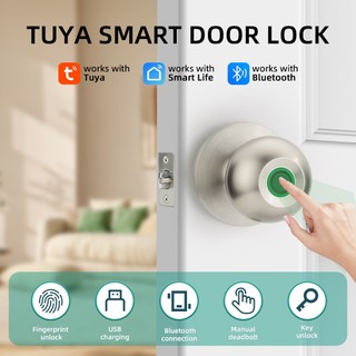 D1 Indoor Smart Door Lock【Door Handle】Biometric Fingerprint | Bluetooth APP Control,   Key | Auto Lock, Security for Home & Office