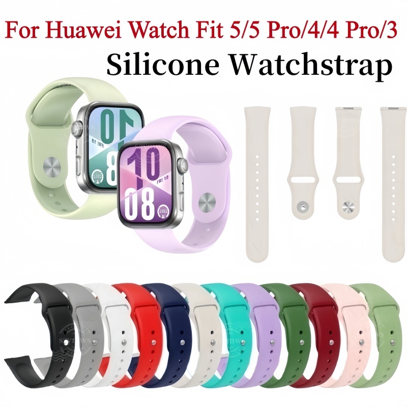 สําหรับ Huawei Watch Fit 5/Fit 5 Pro/Fit 3/Fit 4/Fit 4 Pro สายรัดข้อมือซิลิโคนหัวเข็มขัดแบบย้อนกลับ สายนาฬิกาอัจฉริยะ