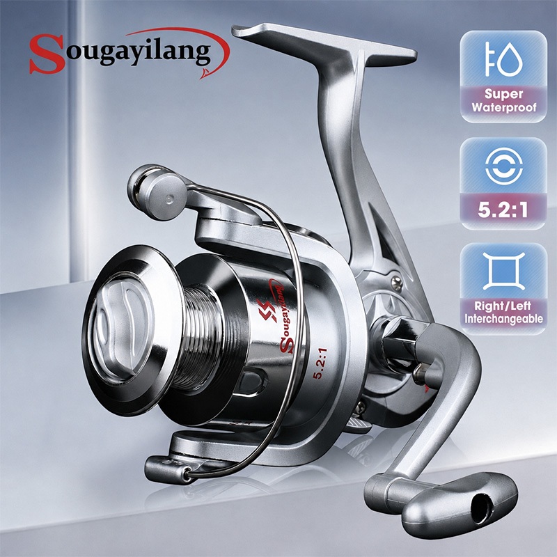 Sougayilang 1000-4000 รอกหมุนตกปลา อัตราทดเกียร์ 5.2:1