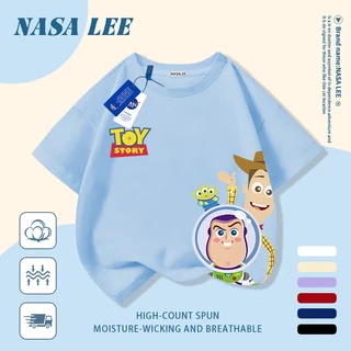 [จัดส่งในวันเดียวกัน] นาซ่า เด็กสีขาวผ้าฝ้ายแท้ระบายอากาศเสื้อยืดการ์ตูน เด็กเหมือน การพิมพ์อินเทรนด์ 3-16 ปีชายหญิงลําลองแขนสั