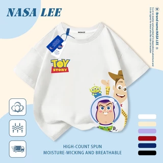 [จัดส่งในวันเดียวกัน] นาซ่า เด็กสีขาวผ้าฝ้ายแท้ระบายอากาศเสื้อยืดการ์ตูน เด็กเหมือน การพิมพ์อินเทรนด์ 3-16 ปีชายหญิงลําลองแขนสั