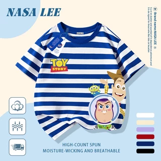 [จัดส่งในวันเดียวกัน] นาซ่า เด็กสีขาวผ้าฝ้ายแท้ระบายอากาศเสื้อยืดการ์ตูน เด็กเหมือน การพิมพ์อินเทรนด์ 3-16 ปีชายหญิงลําลองแขนสั