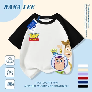 [จัดส่งในวันเดียวกัน] นาซ่า เด็กสีขาวผ้าฝ้ายแท้ระบายอากาศเสื้อยืดการ์ตูน เด็กเหมือน การพิมพ์อินเทรนด์ 3-16 ปีชายหญิงลําลองแขนสั