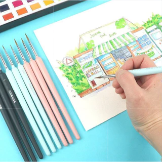 [จัดส่งในพื้นที่] 11 ชิ้นมินิหมาป่าแปรงผมแปรงศิลปะแปรงสีน้ําสีน้ํามันทาสีมือ