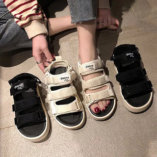 พร้อมส่ง รองเท้าแตะแฟชั่นผู้หญิง สไตล์เกาหลี รองเท้าแตะรัดส้น พื้นหนา สายรัดปรับได้ กันลื่น น้ำหนักเบา ใส่สบาย XZ021