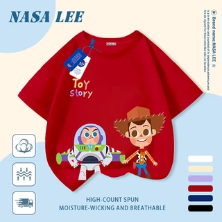 [จัดส่งในวันเดียวกัน] นาซ่า เด็กสีขาวผ้าฝ้ายแท้ระบายอากาศเสื้อยืดการ์ตูน เด็กเหมือน การพิมพ์อินเทรนด์ 3-16 ปีชายหญิงลําลองแขนสั